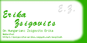 erika zsigovits business card